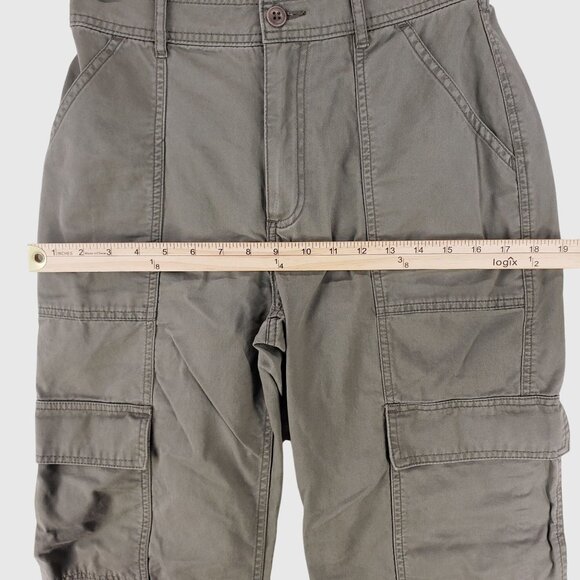 Abercrombie & Fitch Womens Green Cargo Pants Multiple Pockets & Adjustable 28/6 - Picture 5 of 9
